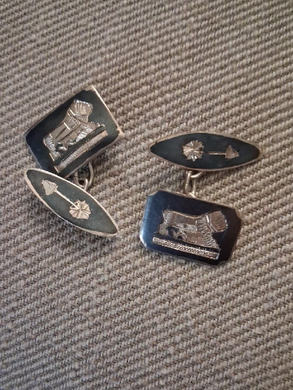 EXTREMELY RARE Lion Of Babylon Silver Cufflink Set for Men Circa 1930s